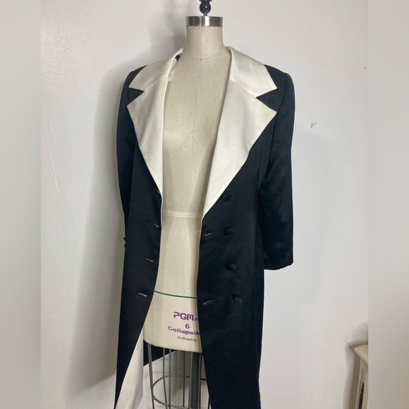 Archival fashion Patrick Kelly Paris vintage sateen contrast longline blazer - Picture 8 of 10
